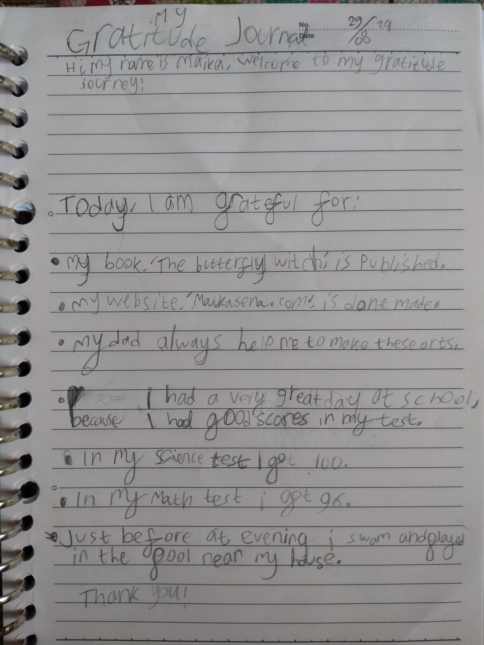 My gratitude journal